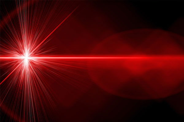 Laser-Therapy Red bright laser beam